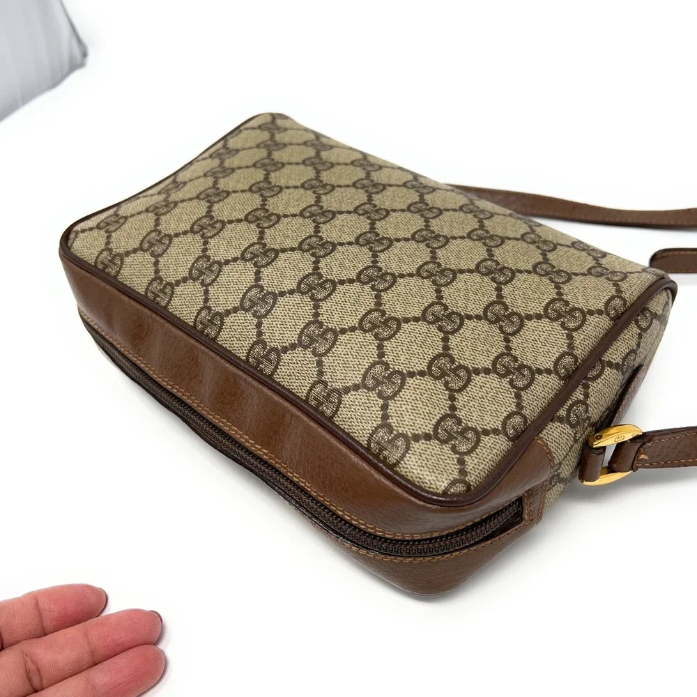 Gucci Brown GG Canvas Crossbody with Green-Red Web Stripe - Picture 12 of 15